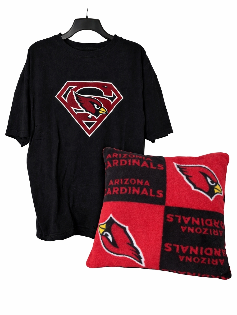 Arizona Cardinals Bundle 2XL T-Shirt + Fleece Pillow NFL Fan Gift